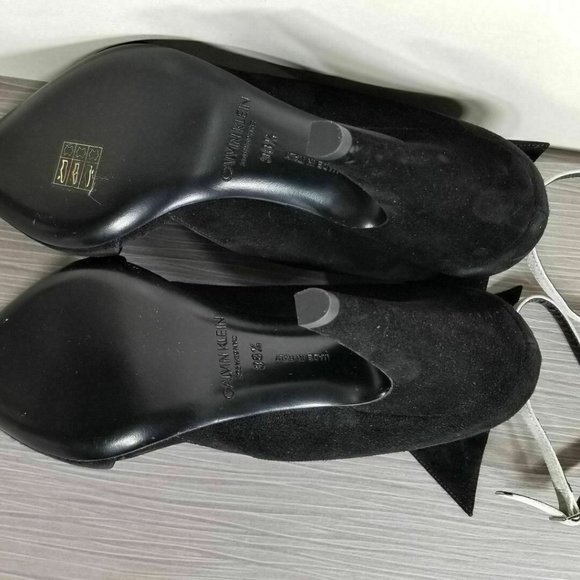 CALVIN KLEIN 205W39NYC Leititia Sandals, Black Suede, Womens Size 8.5 / 38.5 - Picture 10 of 12